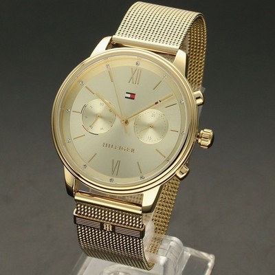 NEU ORIGINAL TOMMY HILFIGER DAMEN UHR 1782302 GOLD MESH ARMBAND - 2 JAHRE GARANTIE