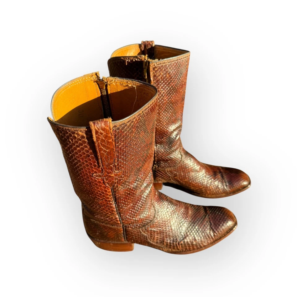 Botas de Vaquero Lucchese San Antonio 1980 Pitón Reticulada Exóticas 11D EE. UU. Foto 4 de 4