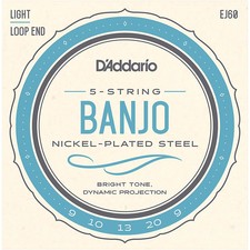 D'Addario EJ60 Nickel 5-String Light Banjo Strings 9-20 