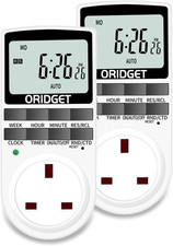 Digital Electrical Timer Plug Socket with 18 On-Off Programs, Countdown and Secu