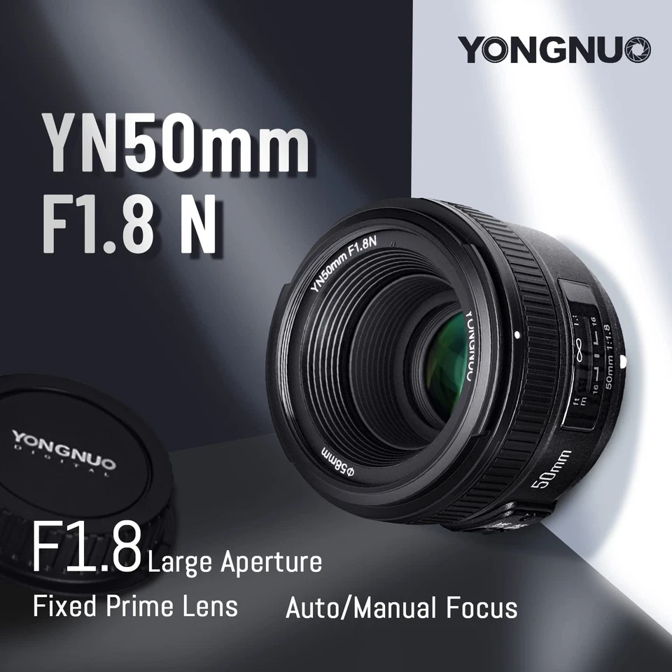 YN50mm F1.8N Standard Prime Lens, Large Aperture Auto Manual Focus AF MF for ... - Image 3 of 4