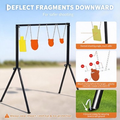 Outdoor Shooting Target 3/8 Inch Thick AR500 Steel Adjustable Height Width Set