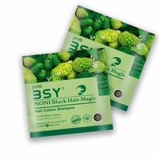 BSY Noni Black Hair Magic Hair Color Shampoo | No Ammoniak I 20 ml - 12 Beutel