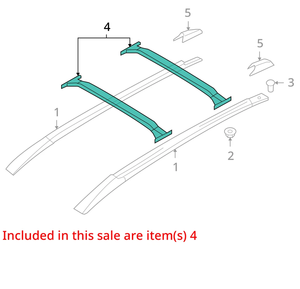 Juego de barras transversales de barra transversal para portaequipajes de techo Hyundai Santa Fe 2007-2012 OEM Foto 3 de 4