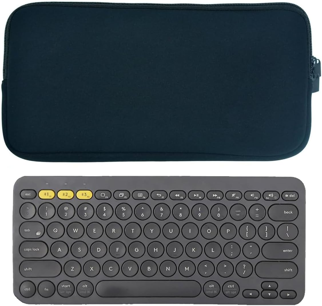 Neoprene Keyboard Carrying Travel Zipper Case Pouch for Logitech K380 / Logitech