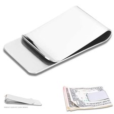 2 Pack Stainless Steel Money Clip Slim Silver...