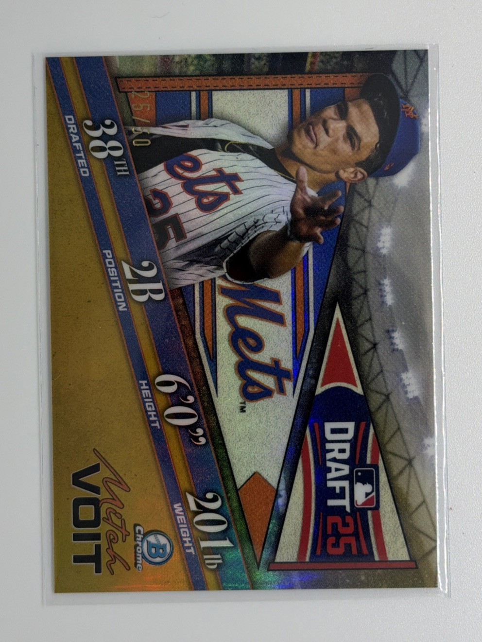 2025 Bowman Draft - Bowman Draft Night Mitch Voit #BDN-4 Gold Refractor /50 (RC)