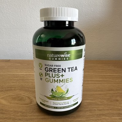 NatureWise Green Tea Plus Gummies 500mg 180 Ct Keto Sugar Free Exp 05/2026