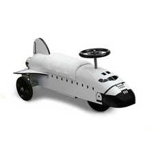 NASA Space Shuttle Ride-On Toy – Metal Foot to Floor Rocket Ship Kids Scooter 