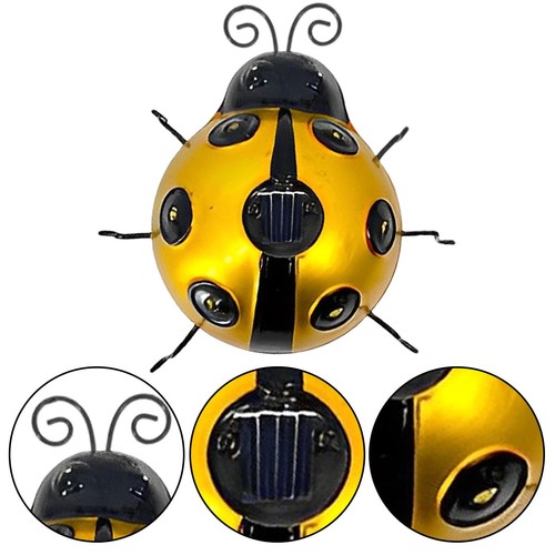 Garden LED Solar Lantern Ladybug Wall Mounted Light Waterproof Patio Decor Light - Picture 7 of 15
