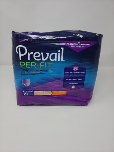 Prevail Disposable Underwear Women XL 58"-68" Per-Fit 14ct Daily Extra Absorbenc