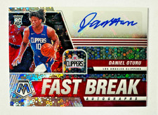 2020-21 Mosaic Daniel Oturu AUTO RC Fast Break SILVER Disco Prizm Clippers!