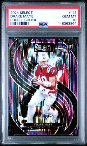 2024 PANINI SELECT PURPLE SHOCK #113 DRAKE MAYE 234/360 PSA 10