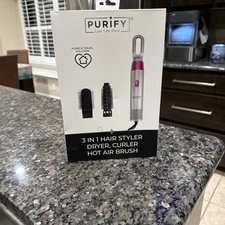 Purify 3-in-1 Hair Styler Dryer, Curler, Hot Air Brush Set, Beauty Hair Style