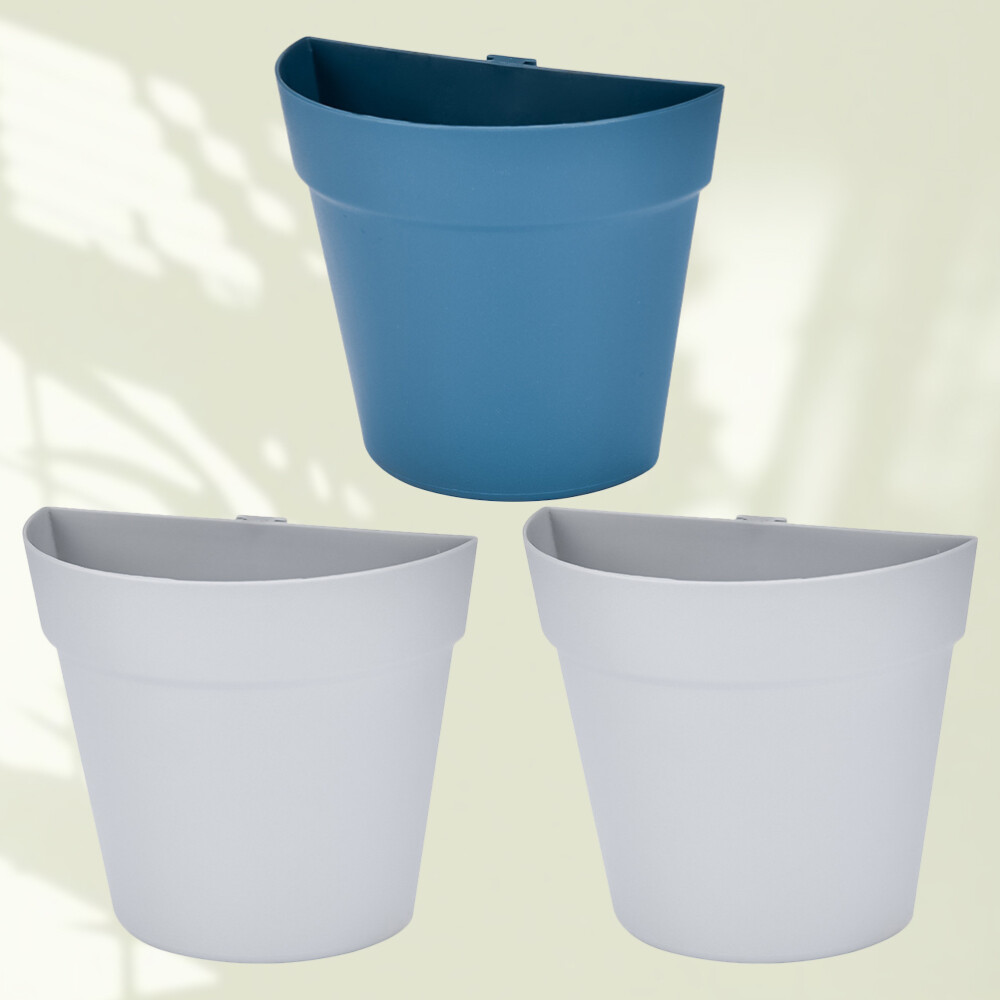 3Pcs Flowerpot Hanging Plant Stand Fence Hanging Planter Plastic