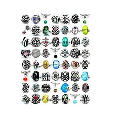 Ten 10 Random Beads for snake Chain charm Bracelet Selected From the Styles Sh