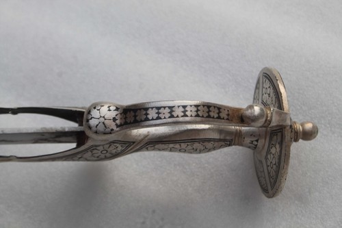 Handmade mughal indo-rajput sikh silver inlaid wedding sword/tulwar mehrun cover - Picture 23 of 24