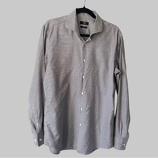 Hugo Boss Pure Cotton Jacquard Pattern Slim Fit Shirt Size 16.5