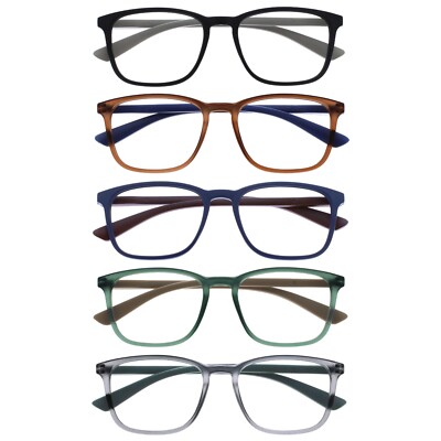 Opulize Max Reading Glasses Large Rectangular Men's Women's Spring Hinges R78