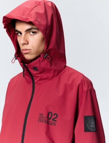 EVANGELION x GU Windproof Shell Hoodie Parka Red XXXL with Tag New Japan Limited - Picture 4 of 6