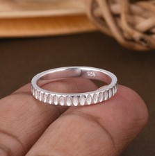 Texture 925 Sterling Silver Thumb Band, Unisex Wedding Band Ring Jewelry Gift