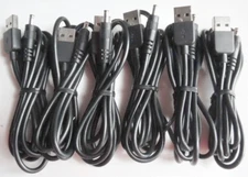 6x USB A Male to 3.5/1.35 mm Jack 5V DC Power Charger Cable Connector Cord 