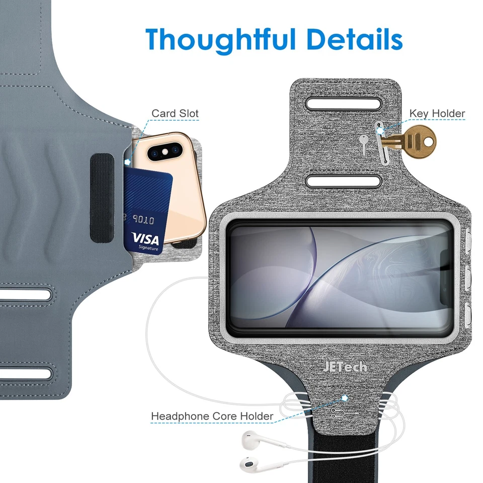 Phone Armband Holder with Key Holder and Card Slot for Phone Upto 6.2 inch - Image 4 of 4