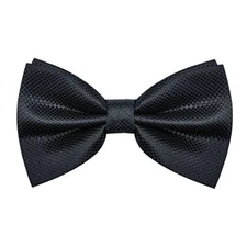  Mens Solid Mini Squares Formal Banded Bow Ties Black Plaid