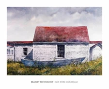 MAINE ART PRINT - Blue Dory Monhegan by Bradley Hendershot 26x32 Boat Poster