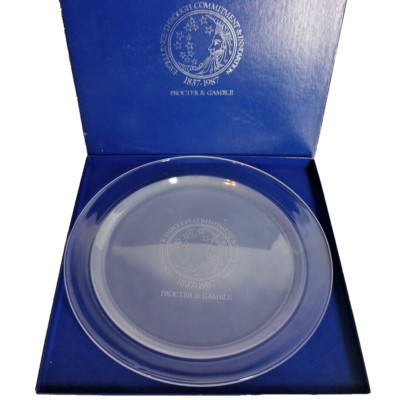 Procter & Gamble 150th Anniversary Lead Crystal Sesquicentennial Plate, In Box