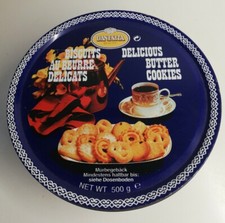 Selten Dose aus Metall Danesita Biscuits, Delicious, Vintage, Dekoration, Rund