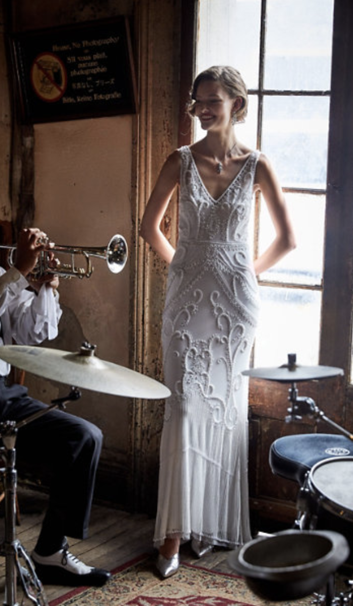 BHLDN Sorrento Beaded Bridal Dress Size