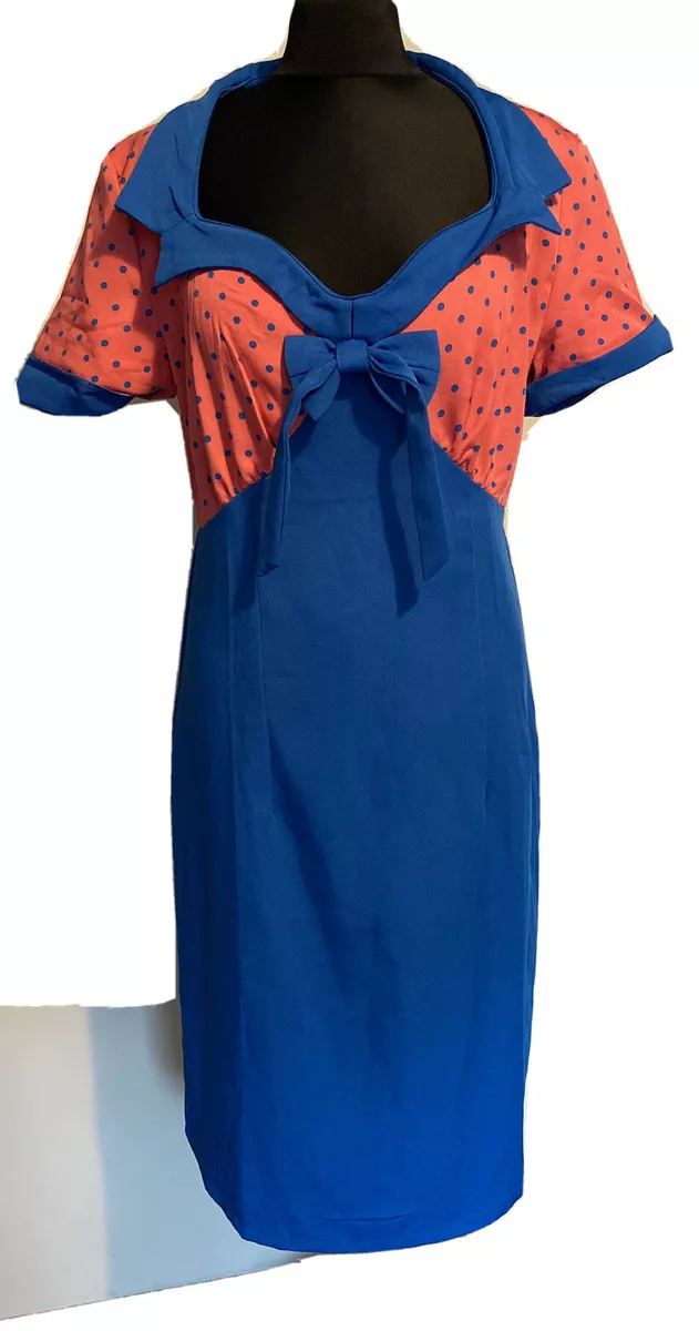 Lindy bop blue polka dot dress 2025