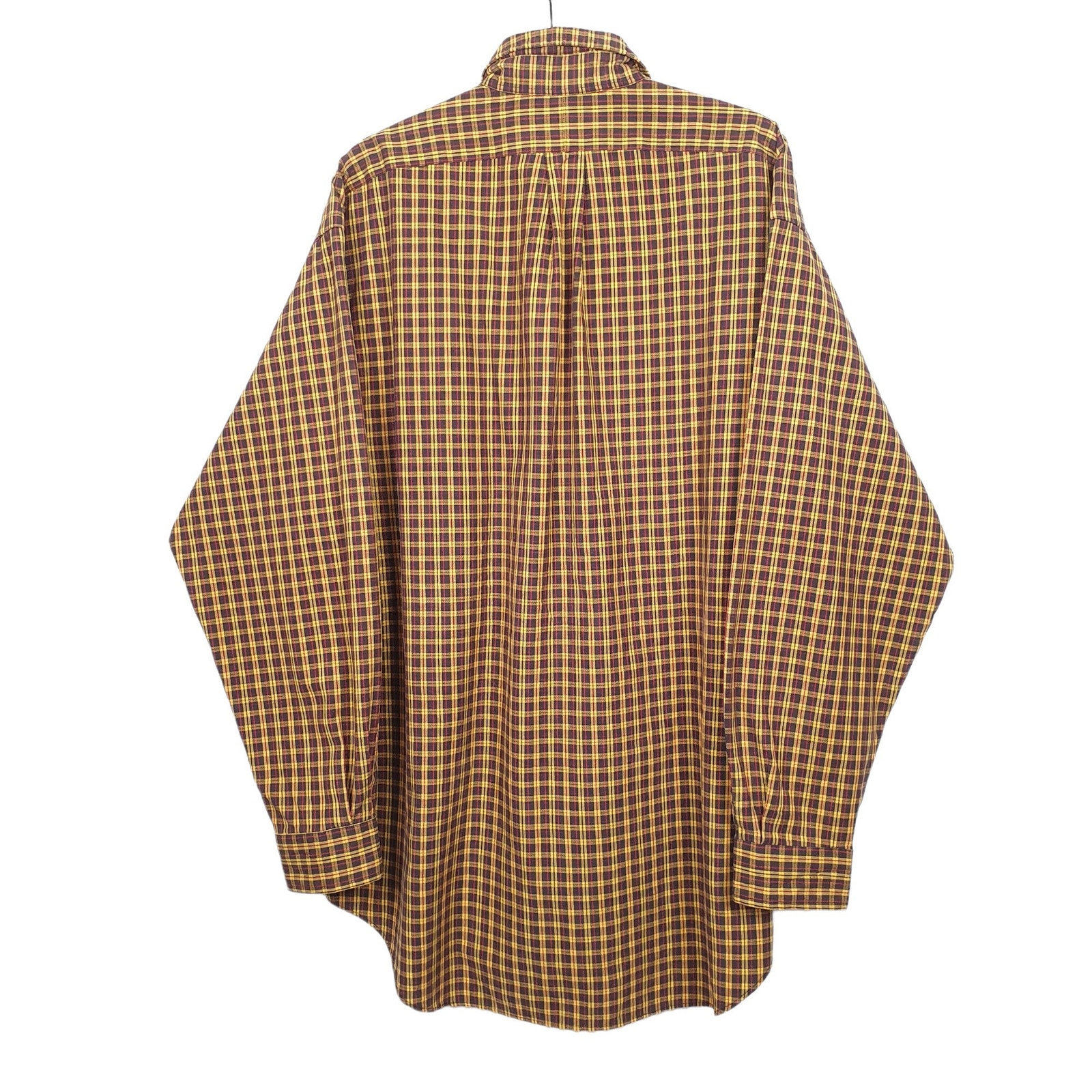 RALPH LAUREN Yellow Check Shirt Big Shirt Fit Long Sleeve Casual Mens XL image 3