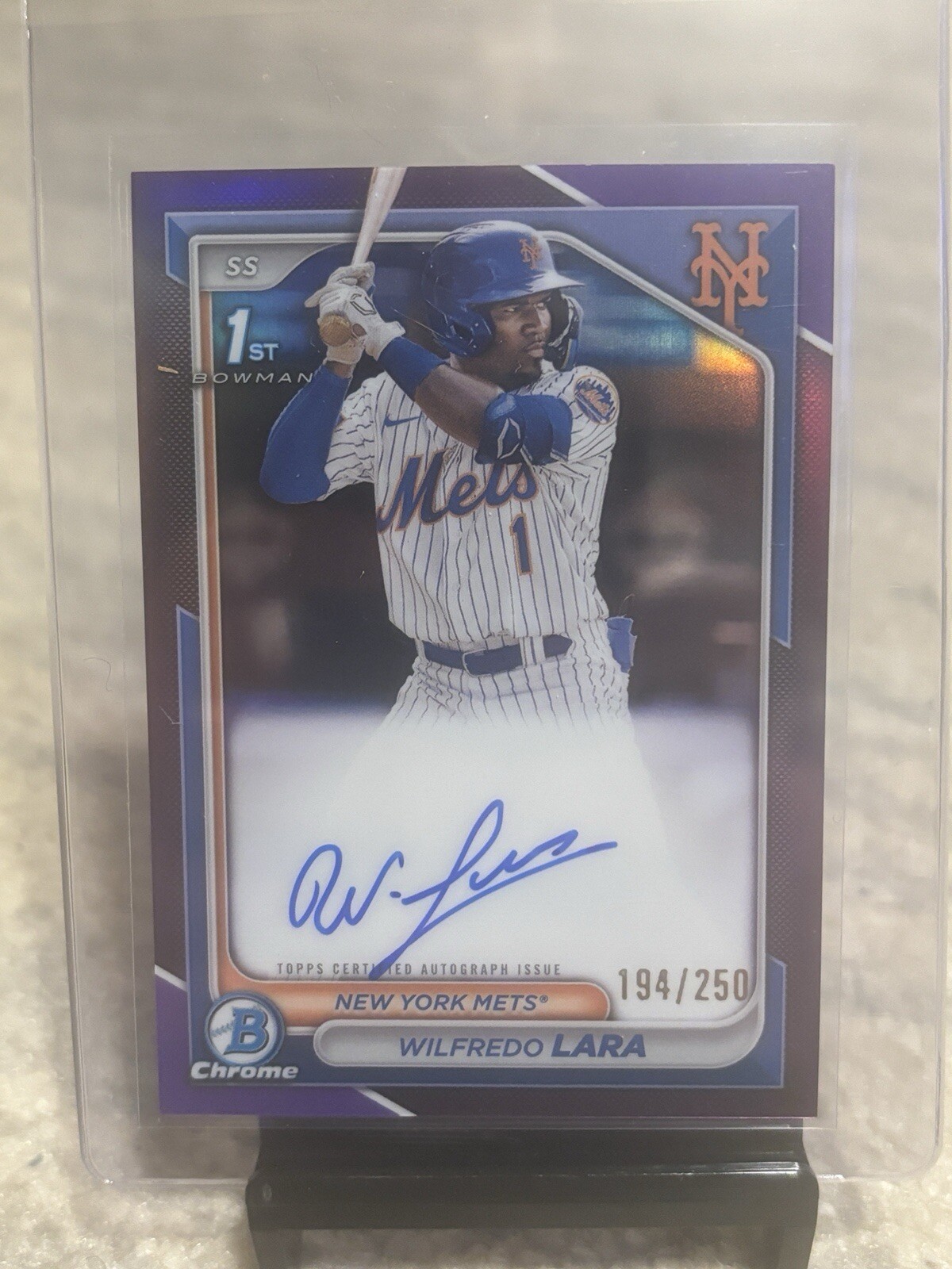 Wilfredo Lara 2024 Bowman Chrome 1st Auto #CPA-WL Purple Refractor 194/250