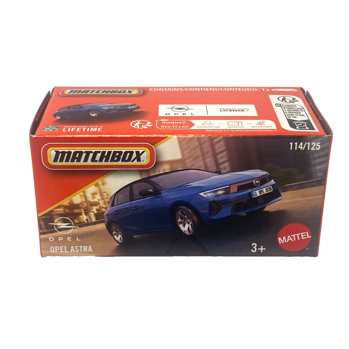 2022 Opel Astra Blue Matchbox Power Grabs 2025 MB1431 1/64 Toy Car
