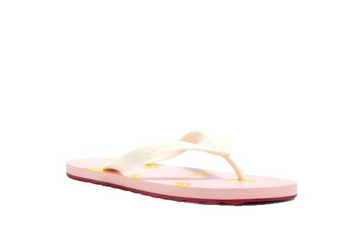 Coach Vintage Floral Flower Leather Flip-Flop Sandal Fob Charm
