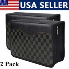 2 Pack 128 Disc CD Holder DVD Case Storage Wallet Printed Organizer Zipper Bag
