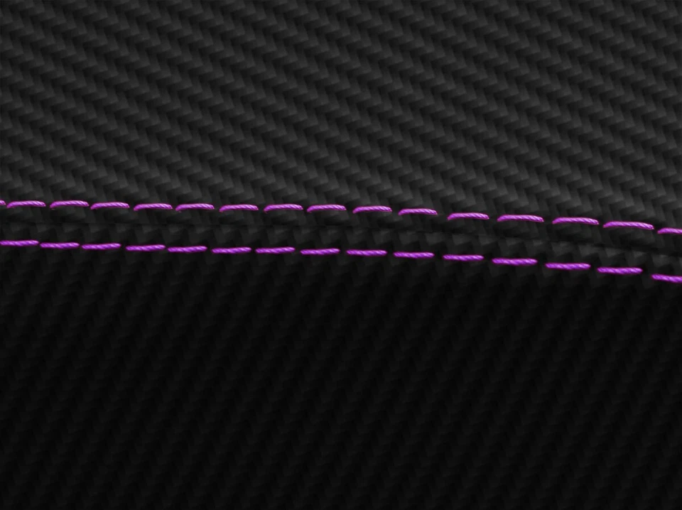 Bota de cambio manual de fibra de carbono para Dodge Challenger 2008-2014 puntada púrpura Foto 3 de 4