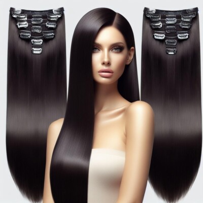 clip style hair extensions 100g, 7 pieces, 20 inches/full human hair, no damage
