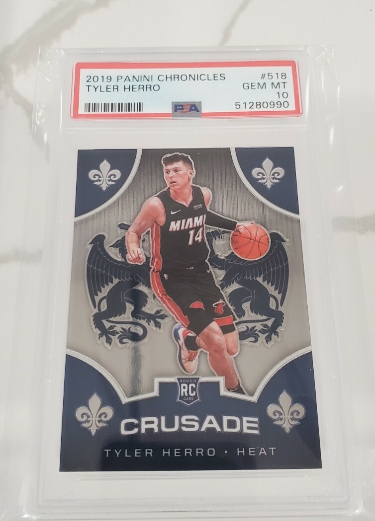 2019 PANINI CHRONICLES TYLER HERRO CRUSADE ROOKIE #518 PSA 10 GEM MINT HEAT RC