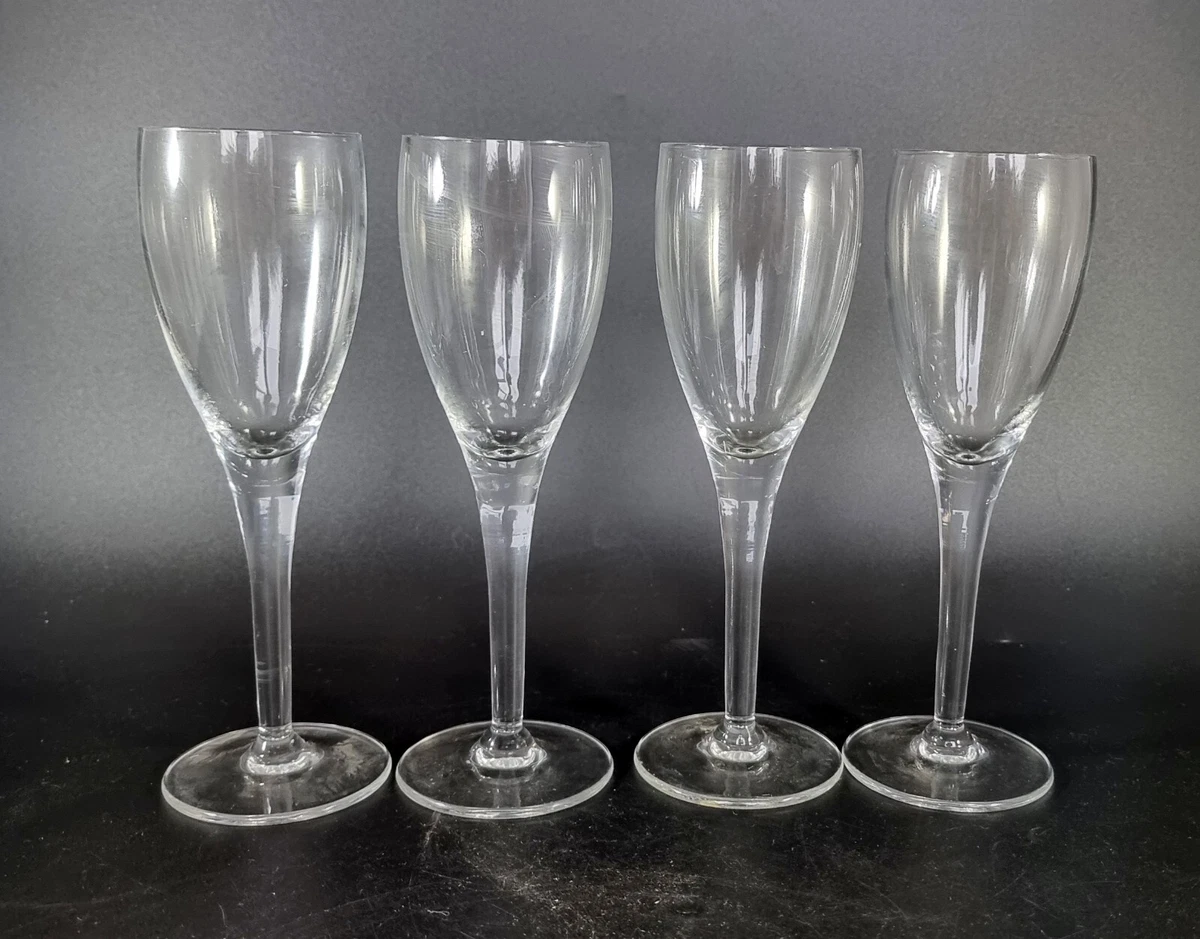 Set of 4 Crystal Champagne Flutes Thick Stem eBay