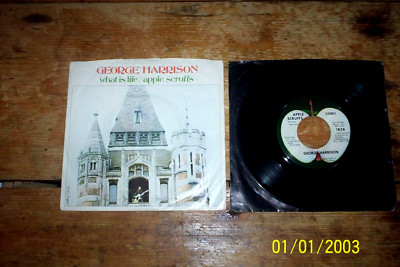 GEORGE HARRISON / Beatles ORIG VINYL PS 45 ( WHAT IS LIFE / APPLE SCRUFFS ) VG+