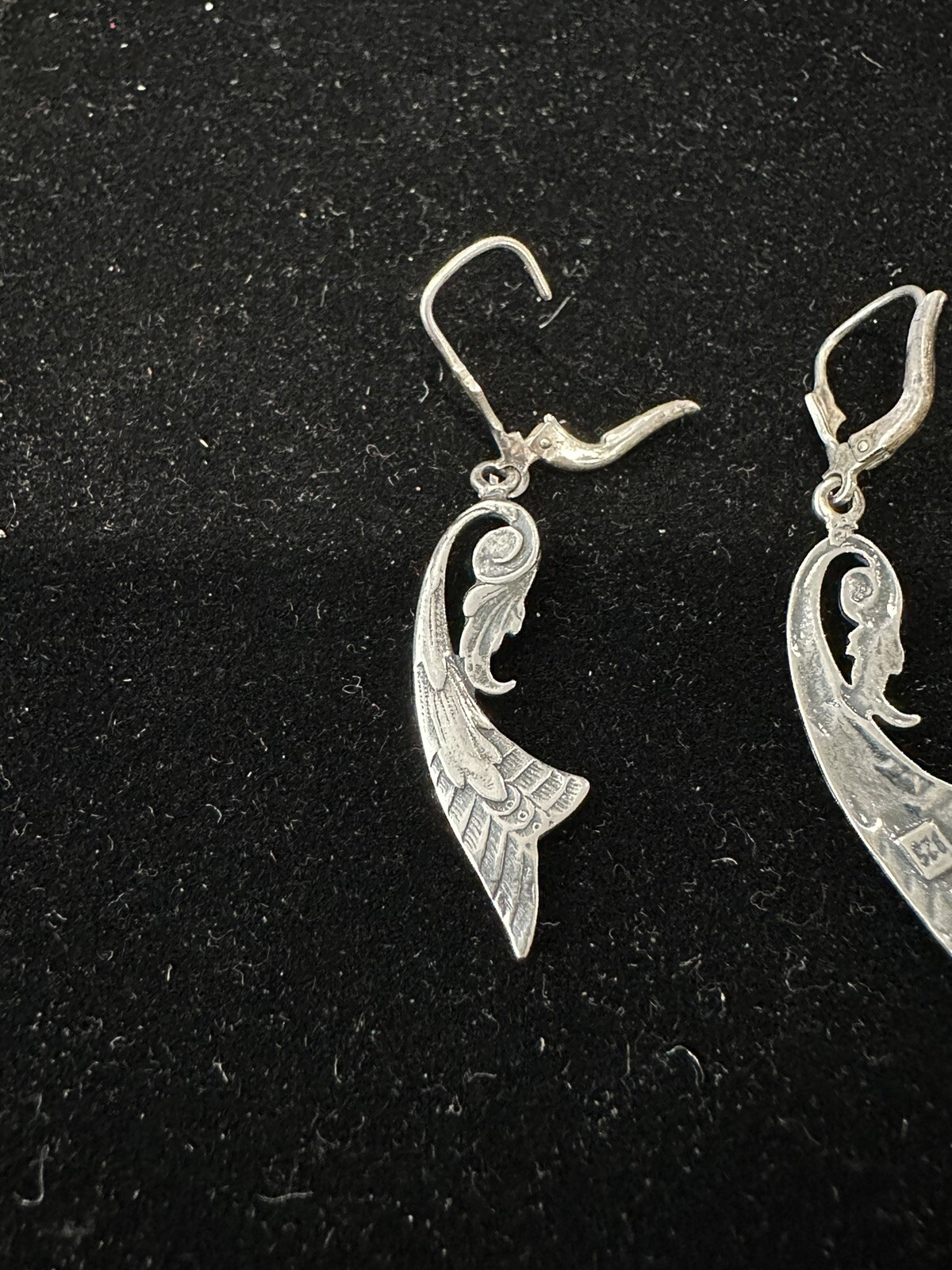 Sterling silver 925 Scroll Work Drop Dangle Earri… - image 2