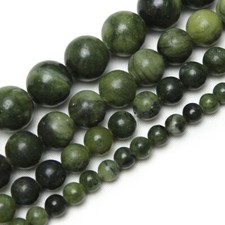 Natural Stone Green Southern Jade Round Loose Beads Jewelry Making 6 8 10mm