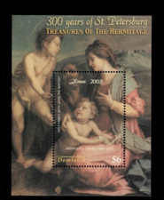 VINTAGE CLASSICS Dominique 2003 Noël Art Souvenir Timbre Feuillet Scott 2452 MNH