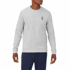 NWT Fila Men's Long Sleeve Crew Neck Logo Lightweight Sweatshirt Gray SZ XL