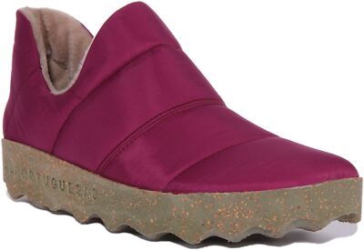 Asportuguesas Crus Nylon Slip On Fleece Lined Womens Trainer In Purple UK  UK