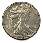 1945-P Philadelphia Walking Liberty Silver Half 50c Uncirculated AU/BU+