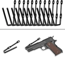 12 Packs Pistol Wall Mount, Handgun Rack Hooks, Handgun Hanger Pistol Organizer